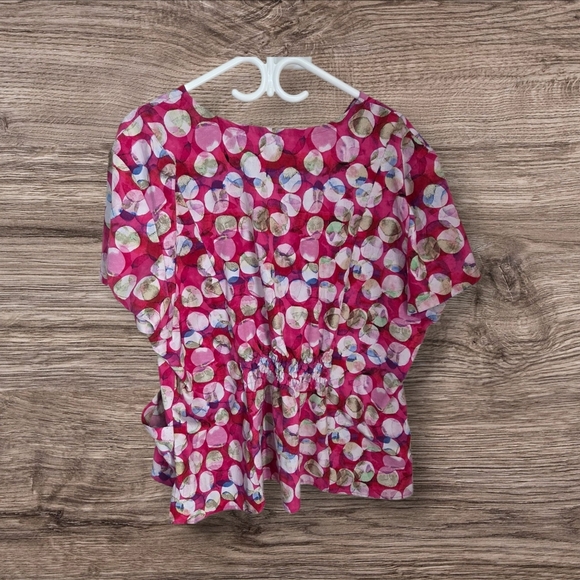 ⭐️White Cross Pink Multicolor Short Sleeve Scrub Top Size XXL - Picture 7 of 7